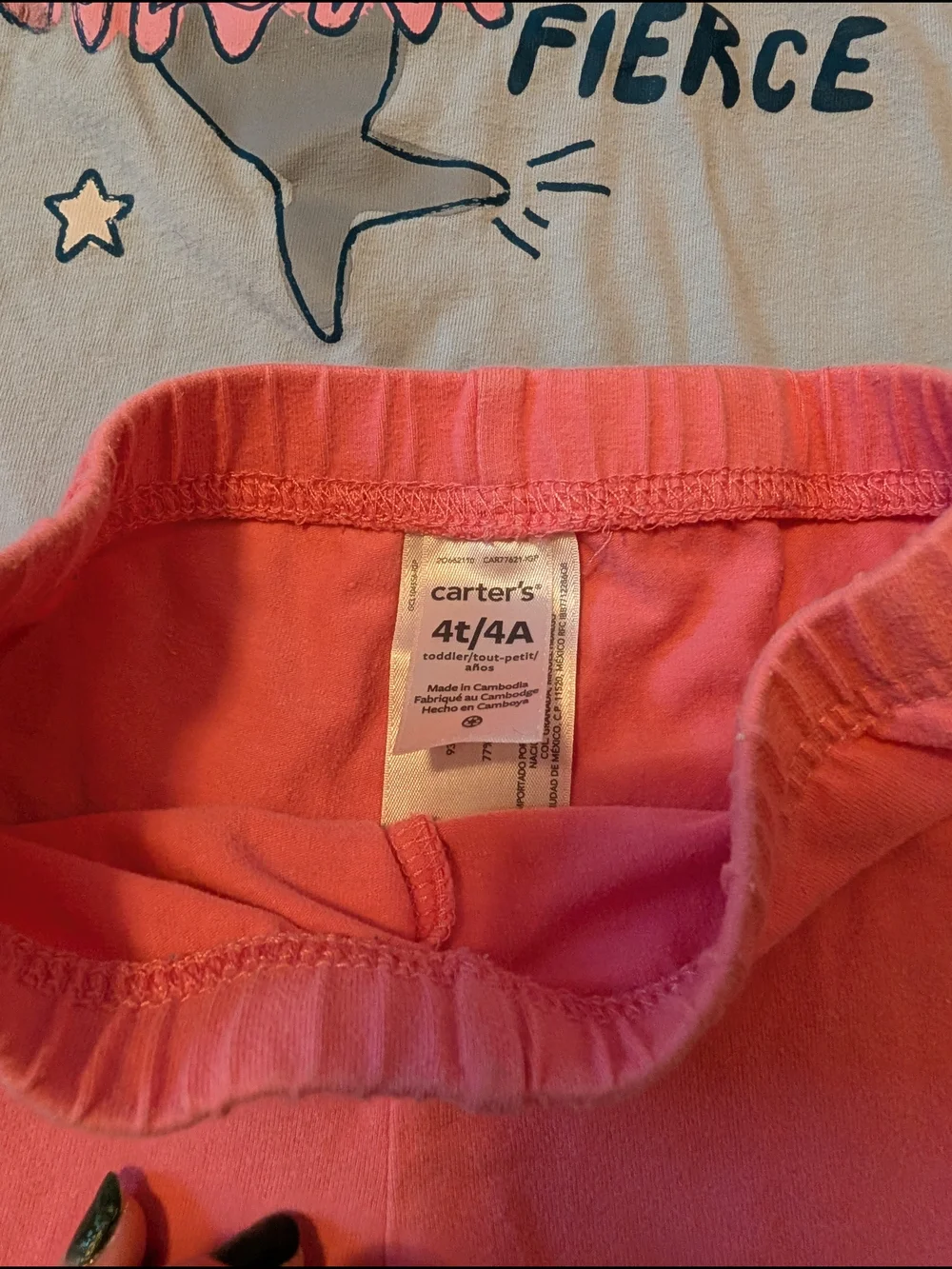 Girls Peach and Pink Elastic-Waist Shorts With Coordinated Tops
